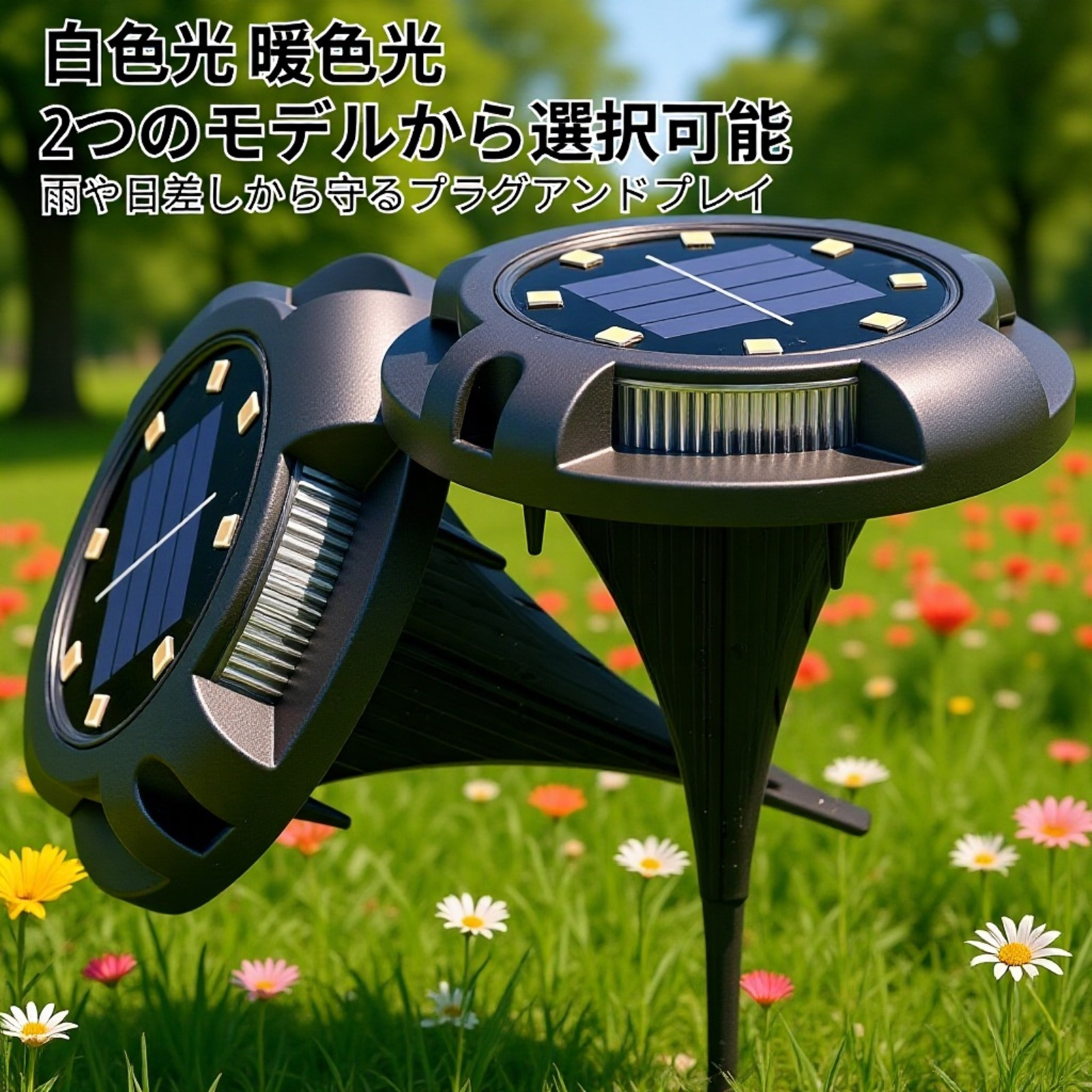 屋外用ソーラー埋込型LEDデッキライト 芝生・庭用ガーデンライト