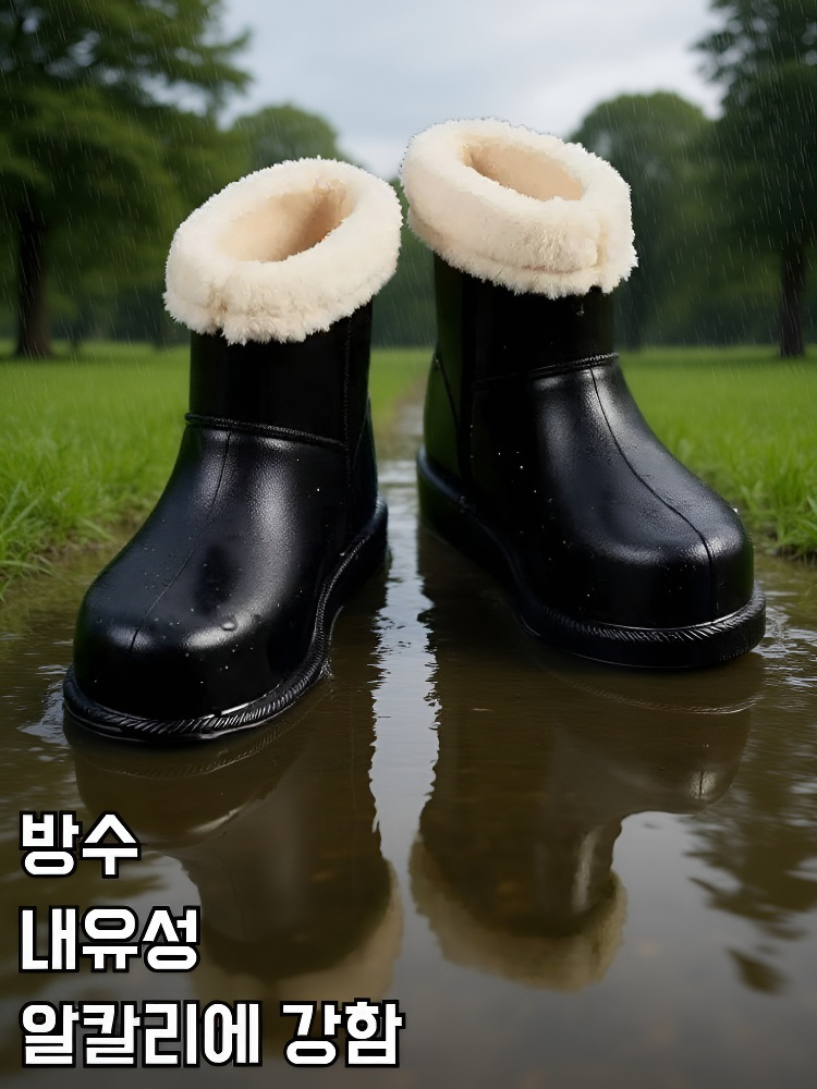 따뜻한 기모 내피가 보이는 슬리퍼 내부