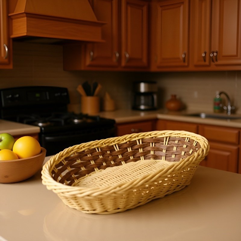 Two-color multi-functional rattan storage basket