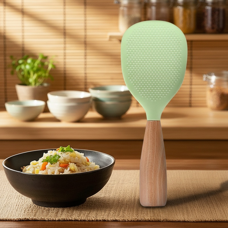 Non-stick Silicone Rice Spoon, Upright Standing Design