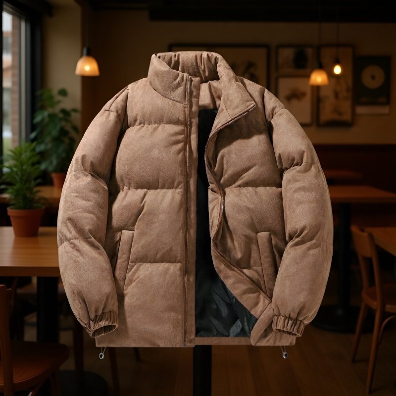 Chaqueta acolchada casual de gran tamaño para hombre vista frontal