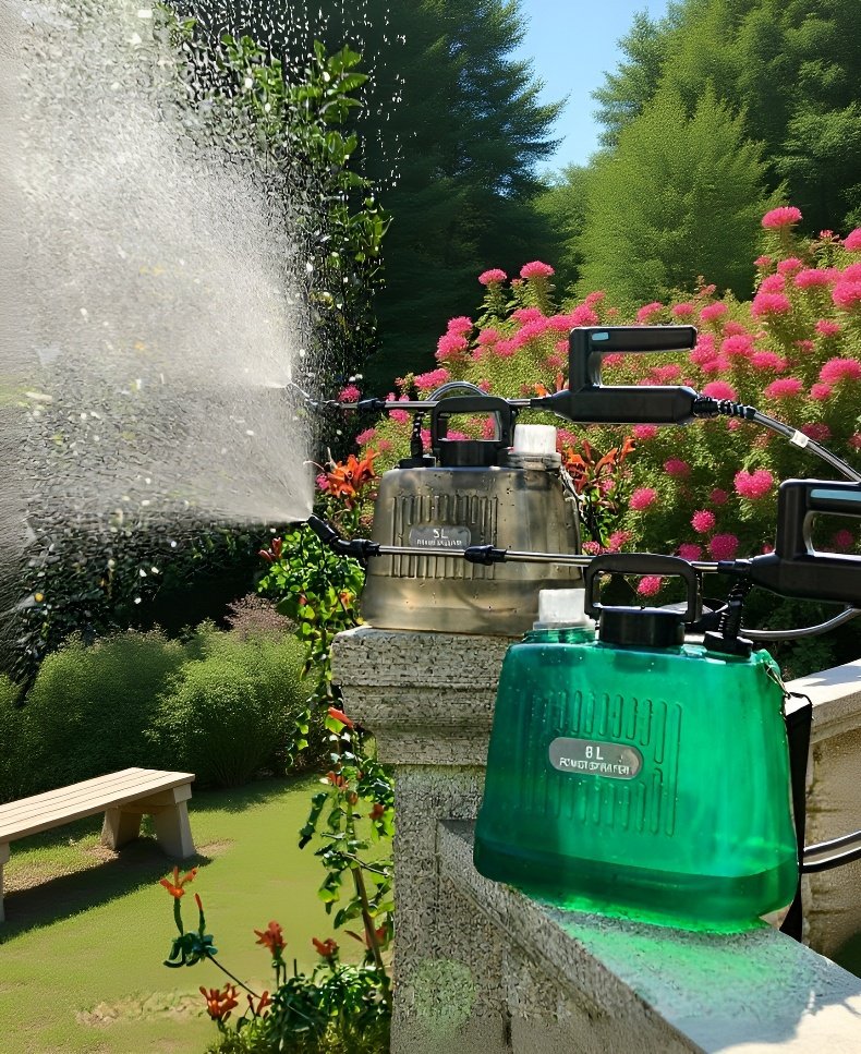 User-friendly portable sprayer in use