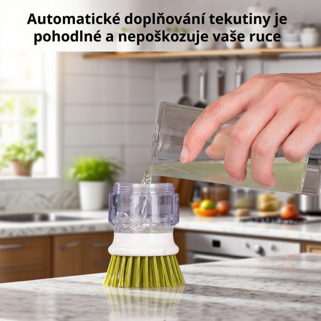  Kuchyňský kartáč na mytí hrnců, který nezanechává mastnotu