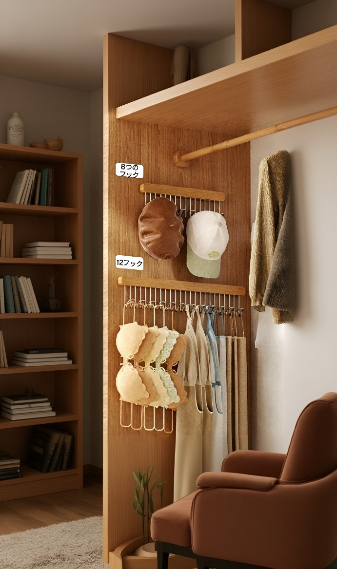 クローゼット内での収納イメージ