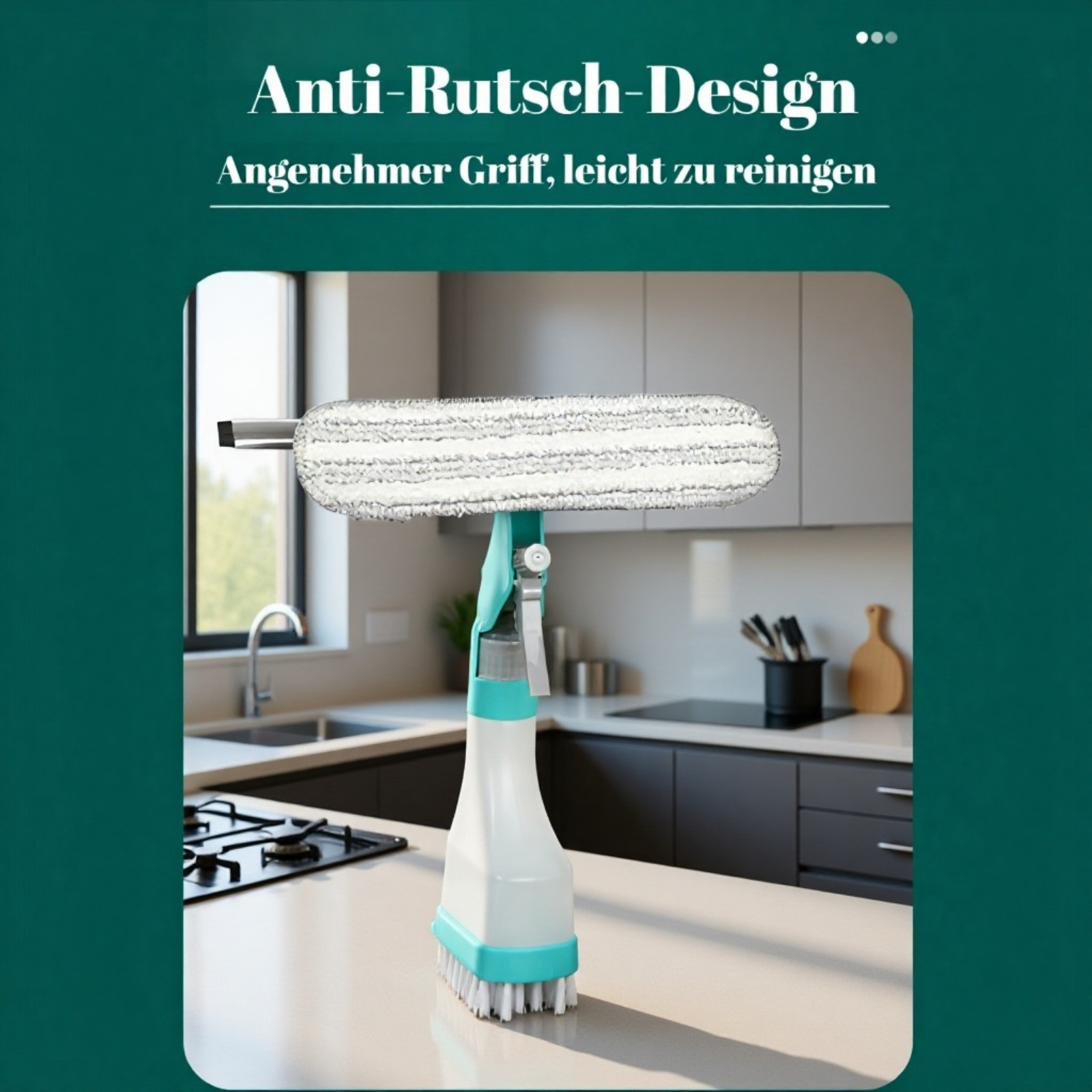 Detailansicht der Abziehleiste am Glasreiniger