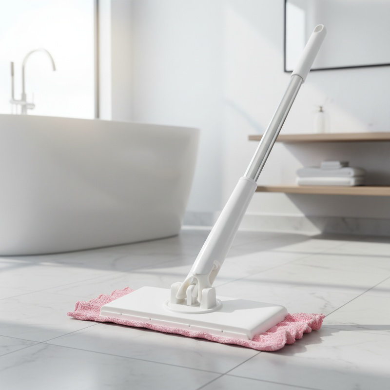 Slim flat mop for reaching under furniture
