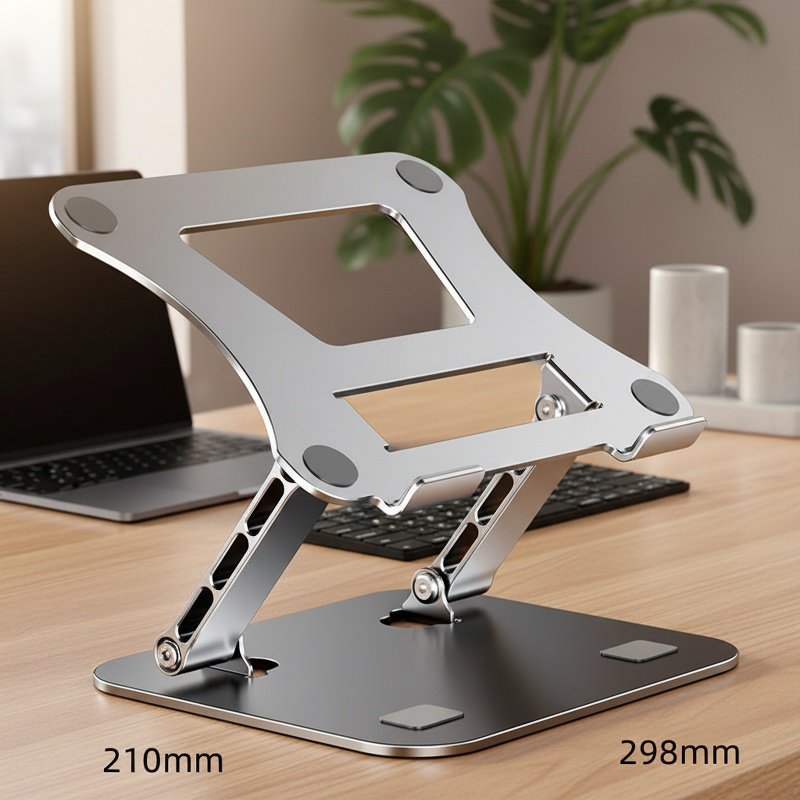 Sturdy metal laptop riser with adjustable height