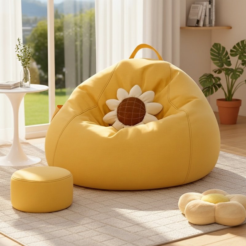 Mini Reclining Tatami Lazy Sofa Chair for Bedroom Living Room Balcony