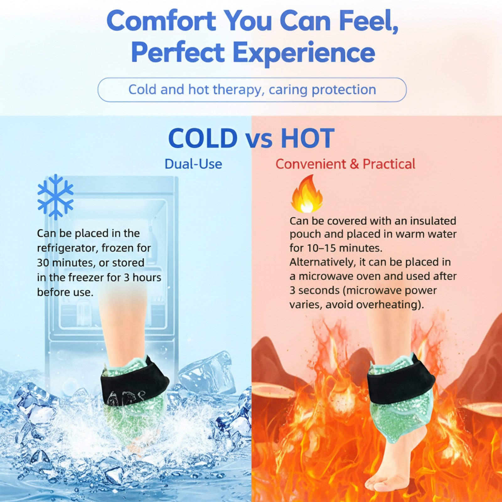 Hot-selling plush double-sided hot and cold compress foot protector/ice pack/protective gear for eve