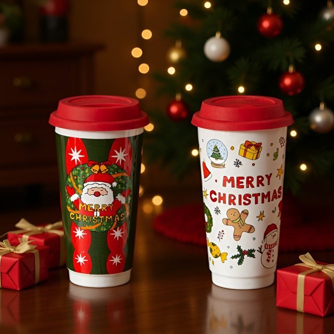 심플한 디자인의 세라믹 머그컵