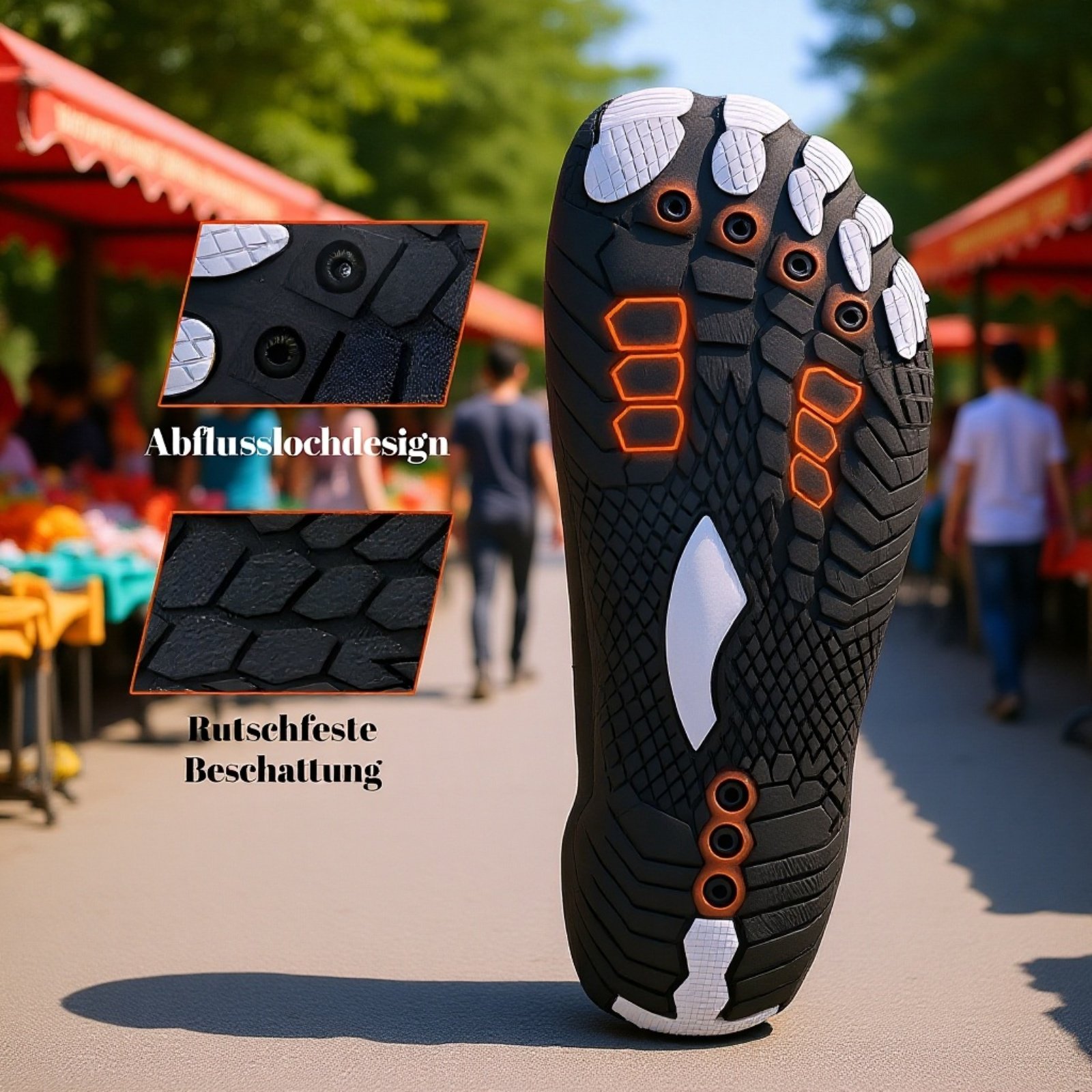 Outdoor-Wasserschuhe mit Vollsohle für Flusswanderungen