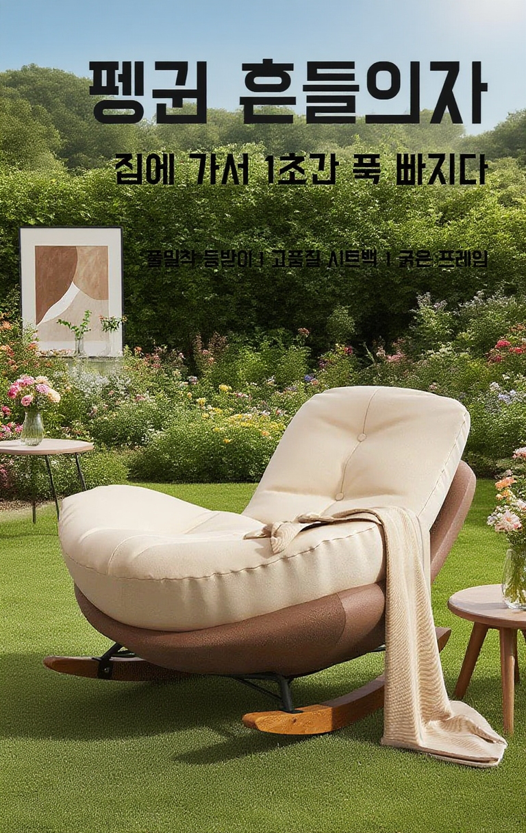 거실용 리클라이너 흔들의자 전체 모습