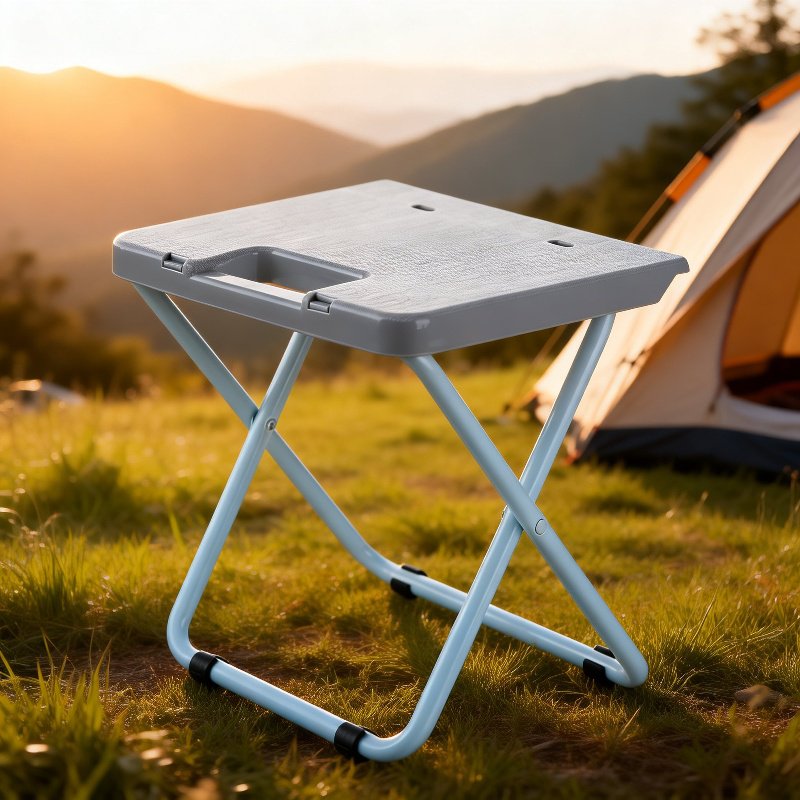 Outdoor Grill Picknick Klapphocker mit Eisenfüßen und Kunststoff, tragbar