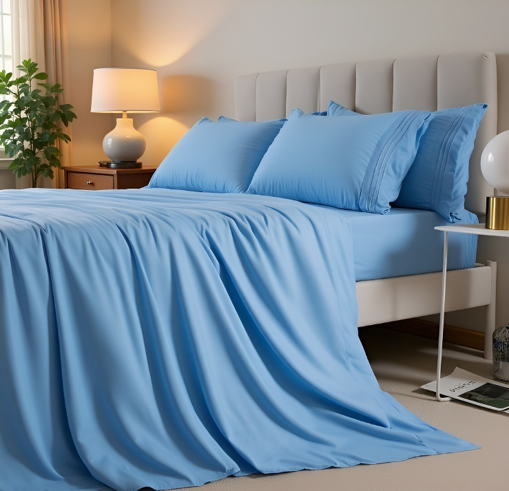 Double-layered 4-piece bed sheet set