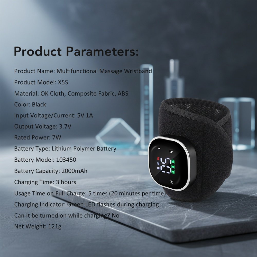 Electric heating wristband with adjustable heating levels