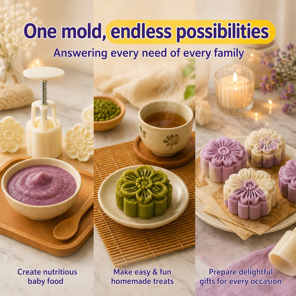 Mung bean cake molds for healthy snack making