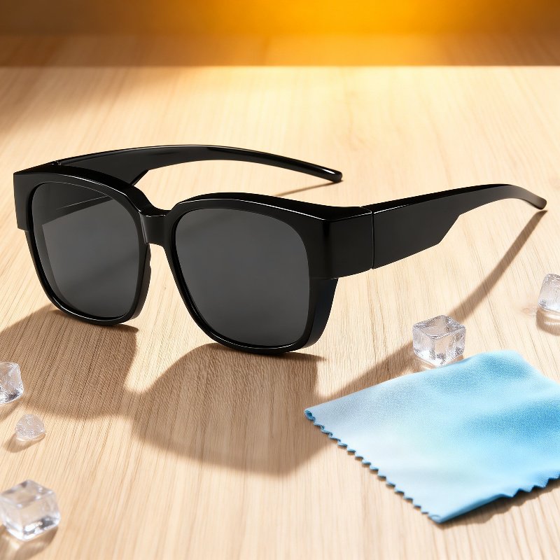 Women's Large Frame Polarized Sunglasses Set Myopia Clip UV Driving Glasses