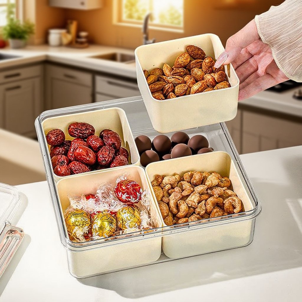 칸막이가 있는 가정용 건조 과일 스낵 보관 상자