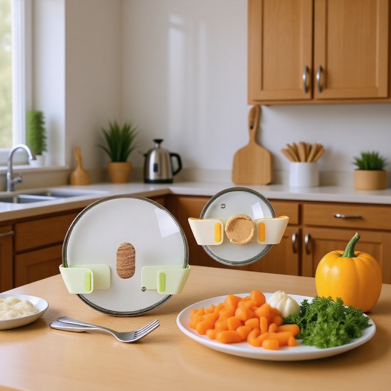 Estante para tapas de ollas de cocina sin taladro