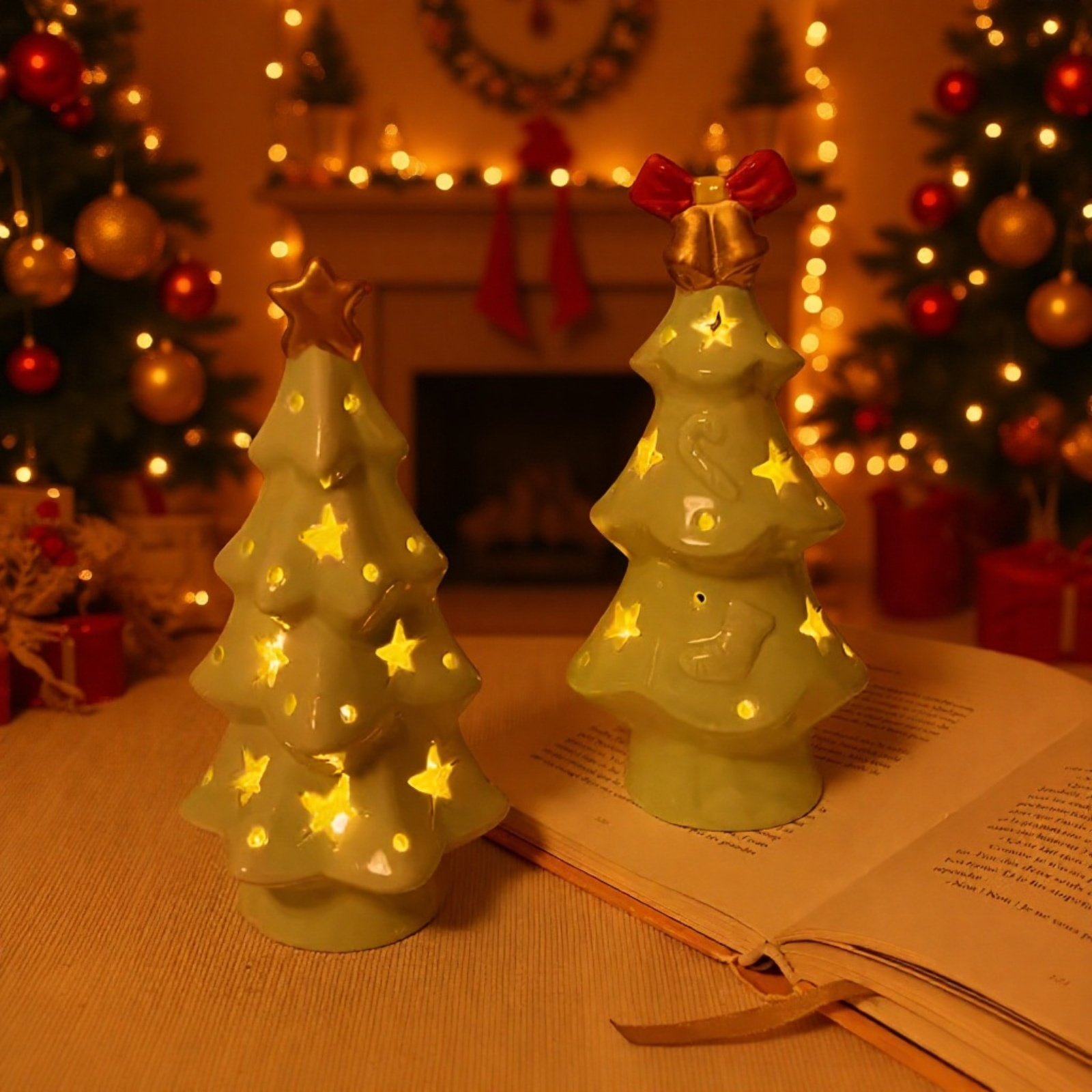 シンプル北欧風光るクリスマスツリー 小型装飾用