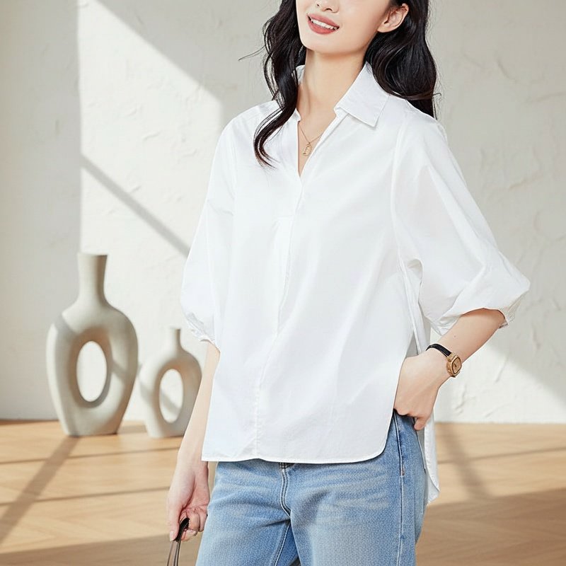 가볍고 시원한 소재의 여름 블라우스