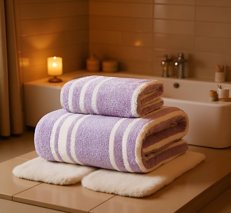 욕실에 어울리는 산호 플리스 타월