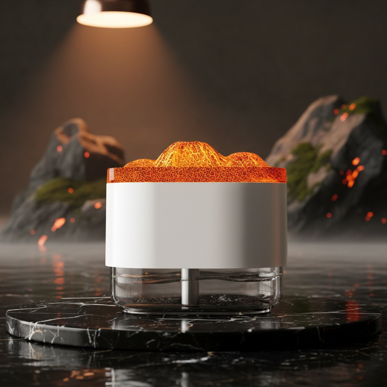 Difusor multifuncional de lava volcánica para el hogar, humidificador LED de 7 colores