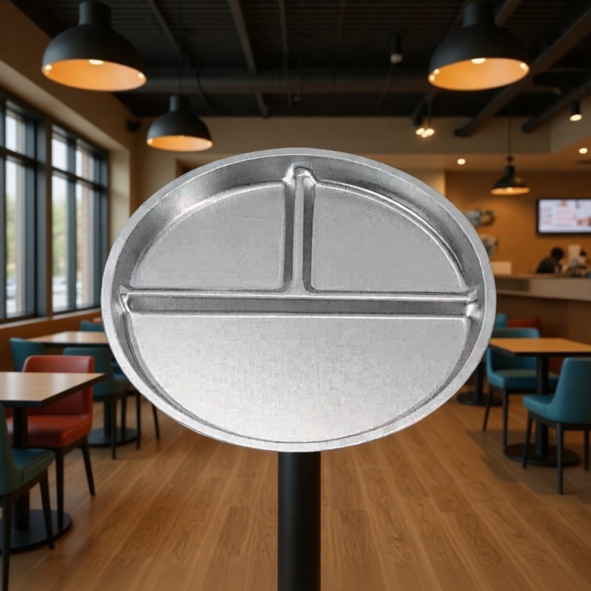 Comidas en porciones divididas circulares