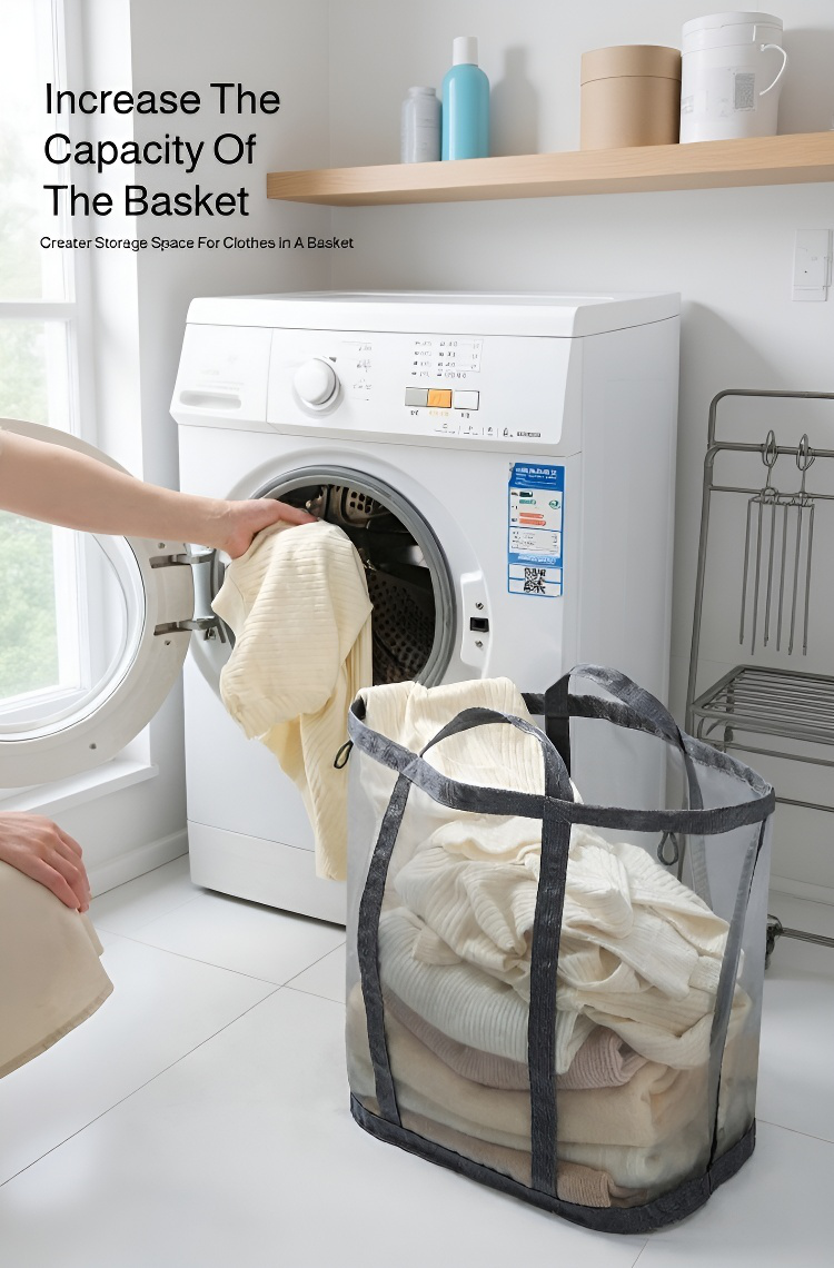 Durable laundry basket with handles