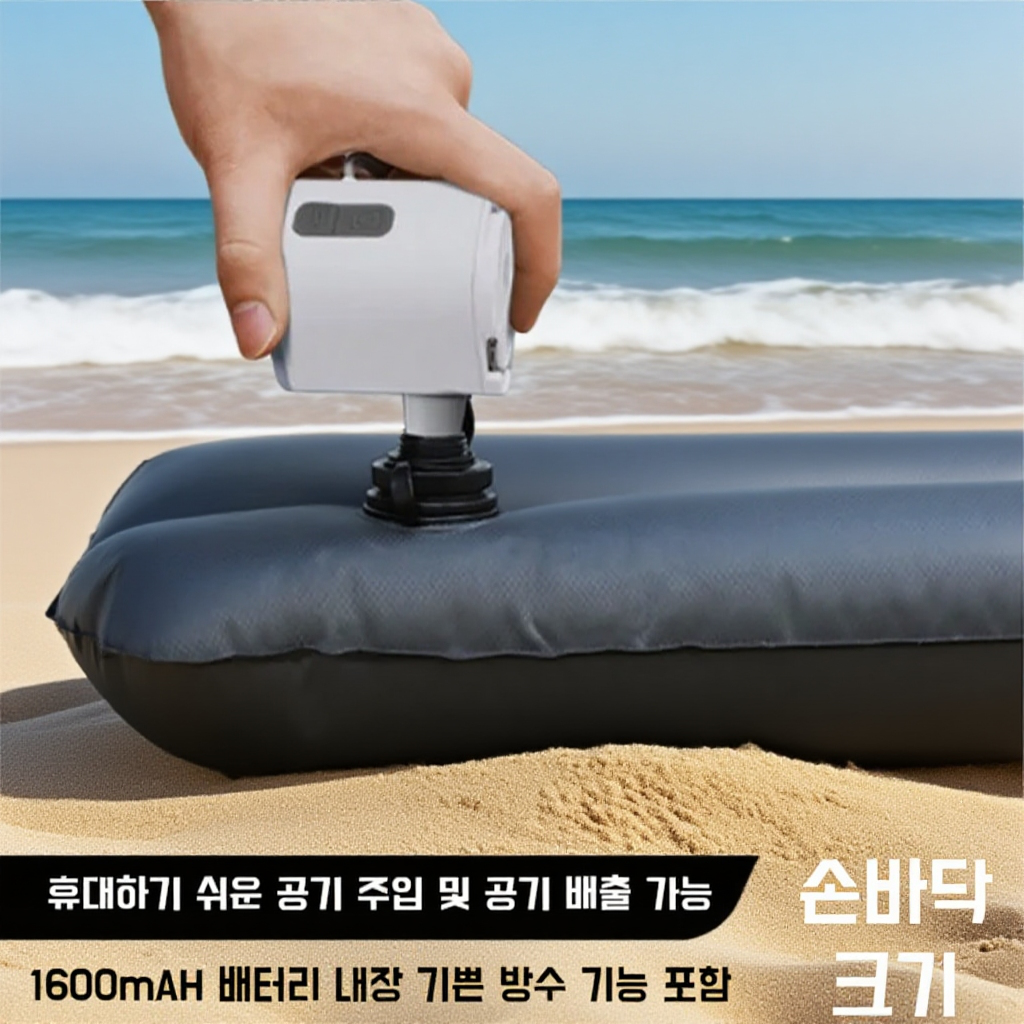 다용도 휴대용 미니 전동 에어펌프 및 조명