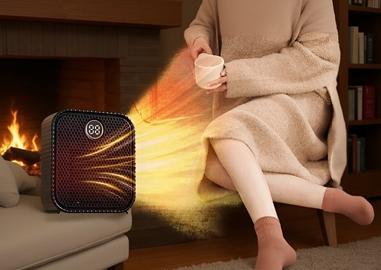 가정용 히터의 조용한 작동 모습