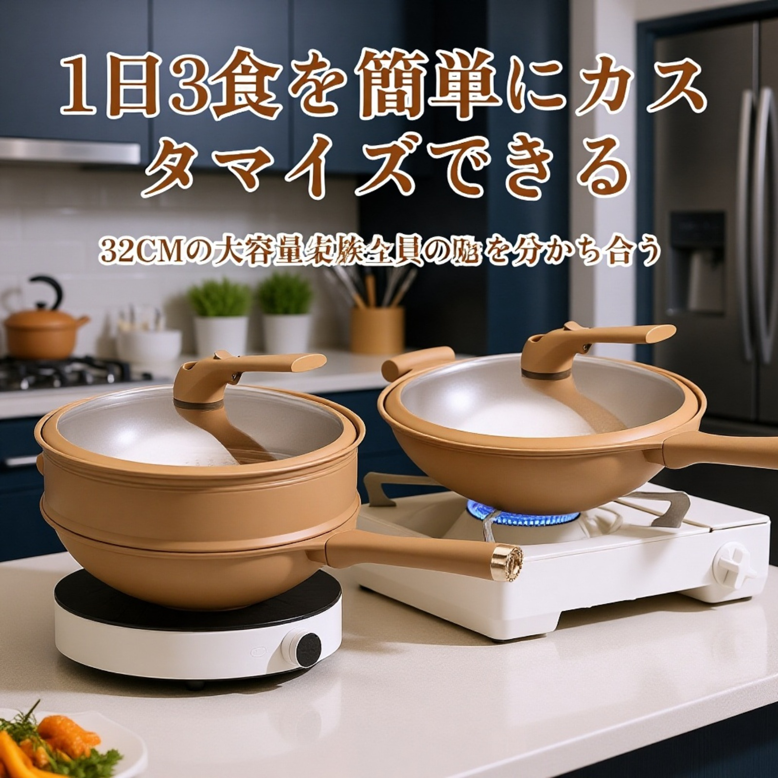 家庭用セラミック微圧ノンスティック炒め鍋