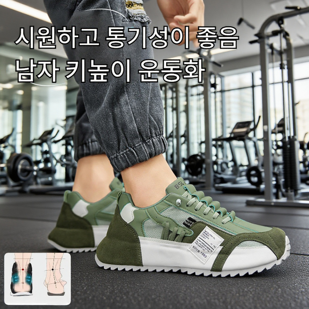 여름용 통기성 남성 키높이 운동화 캐주얼 아빠 신발