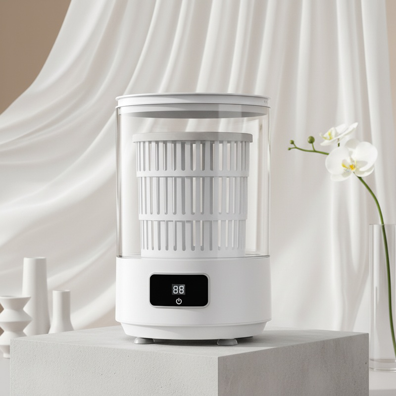 4L充電式ミニ洗濯機、洗濯乾燥一体型、ベビー服・寮の衣類・下着・靴下に最適