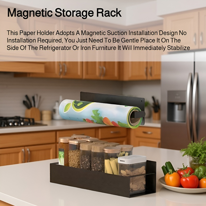 Multi-purpose magnetic shelf for kitchen and bathroom organization