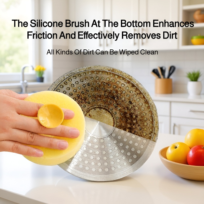 Double-sided Suction Cup Dishwashing Cloth for Kitchen Cleaning