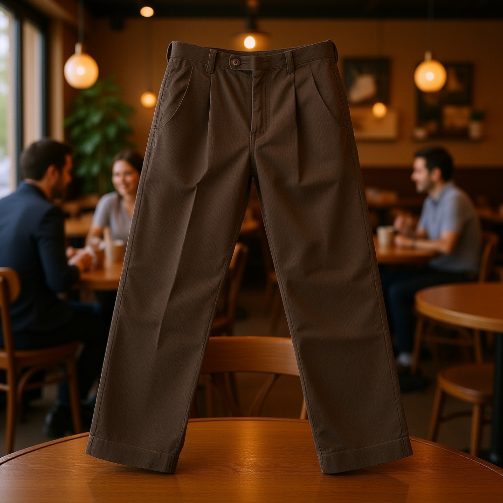 Men's American Retro Casual Corduroy Work Pants, Thick Straight-Leg Trousers