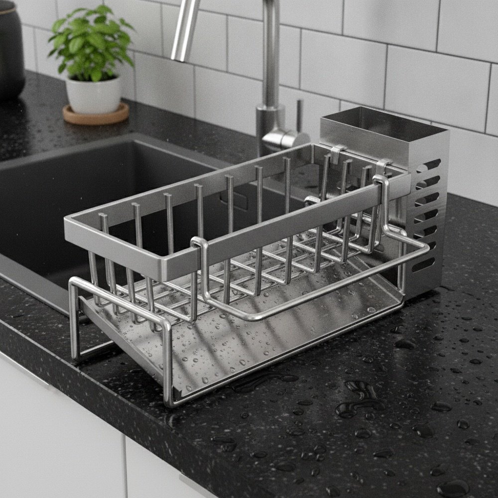Kitchen drain rack sink rack faucet pool sponge rag basket detergent dishwashing countertop storage 