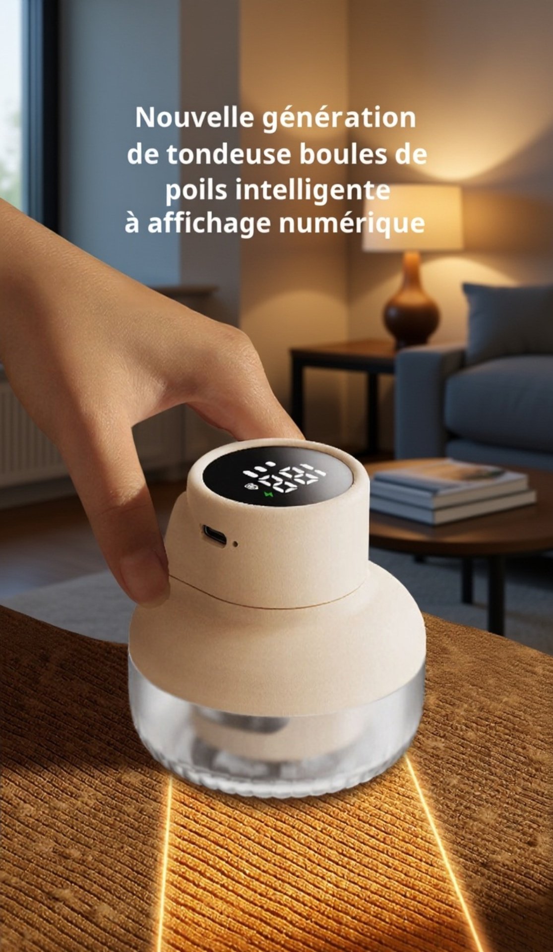 Affichage numérique de la tondeuse anti-bouloche