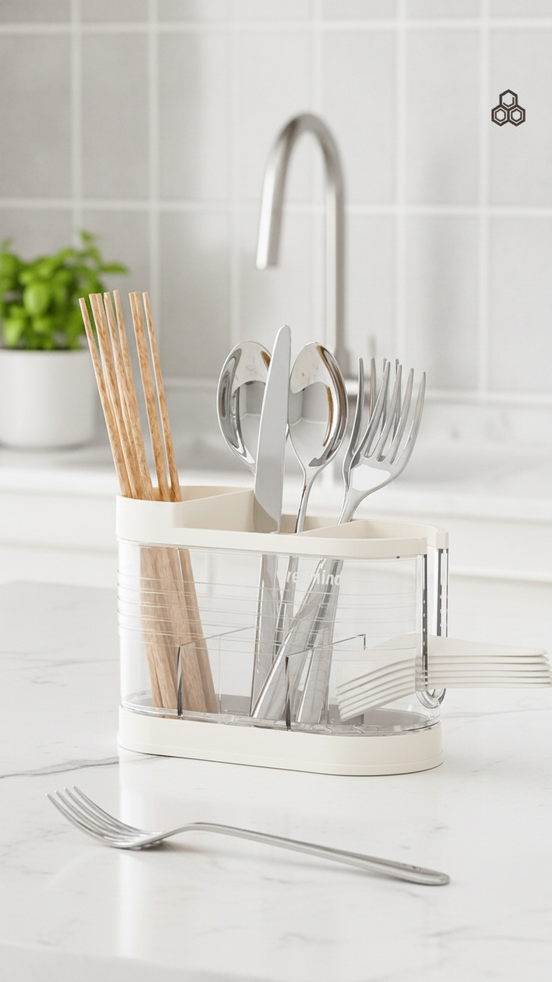 Practical kitchen chopstick and cutlery holder