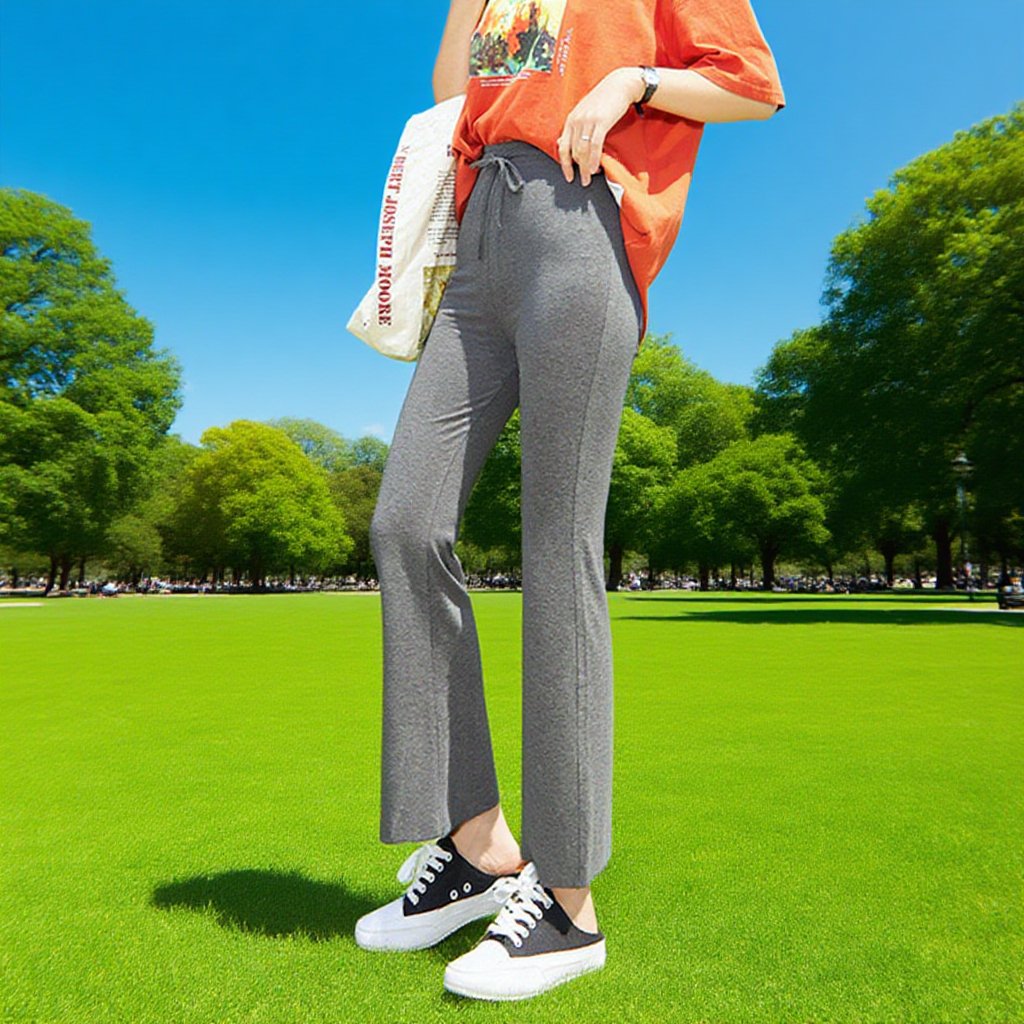 【フレアパンツ】快適な素材、柔らか、フィット感抜群、フレア裾口、お洒落
