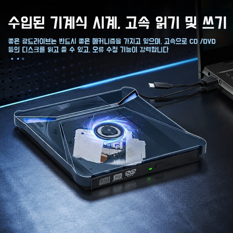 5-in-1 Type-C+USB 외장 DVD 레코더