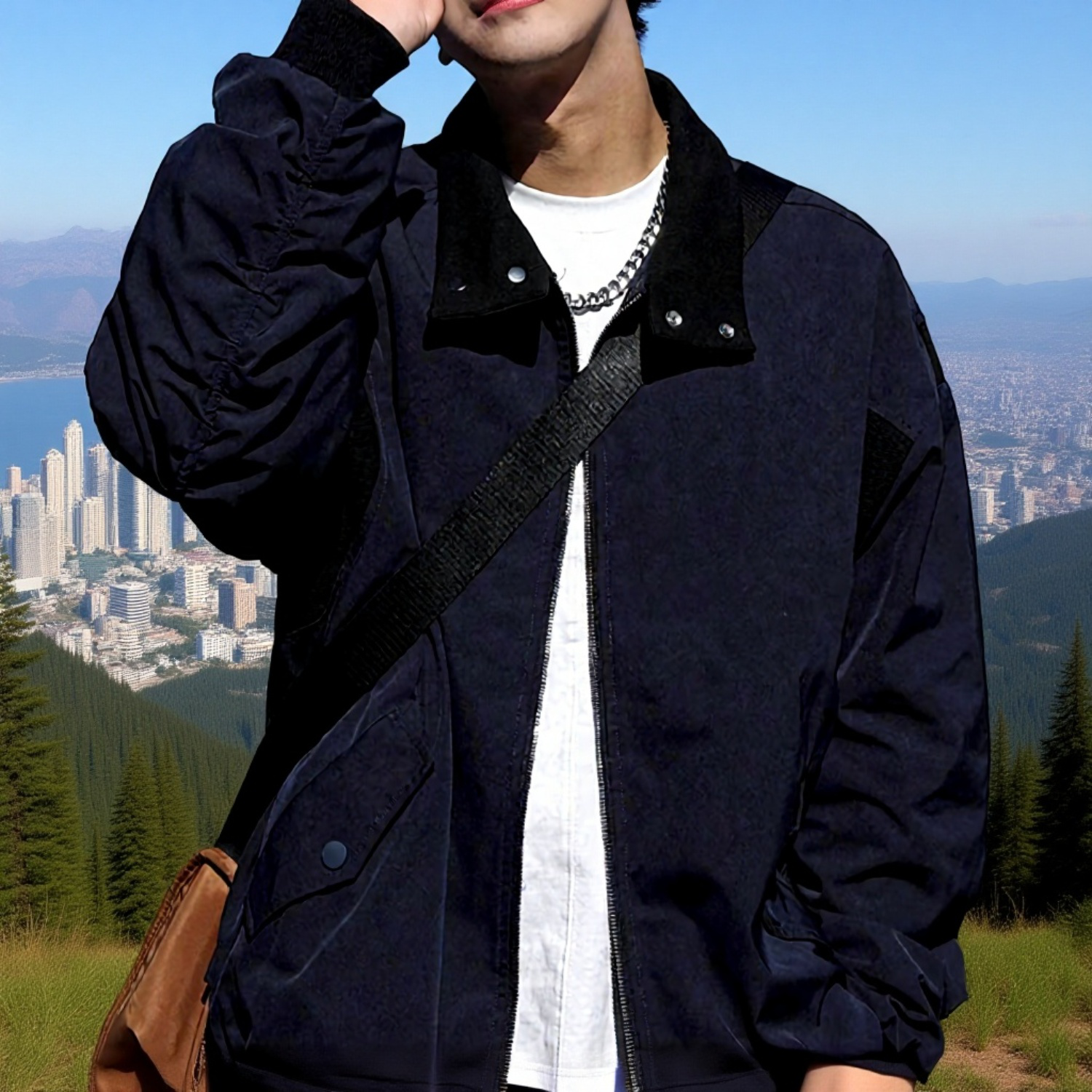 학생 차이나 재킷 루즈핏 카고 코트 남자 재킷 학생 캐주얼 차이나 재킷