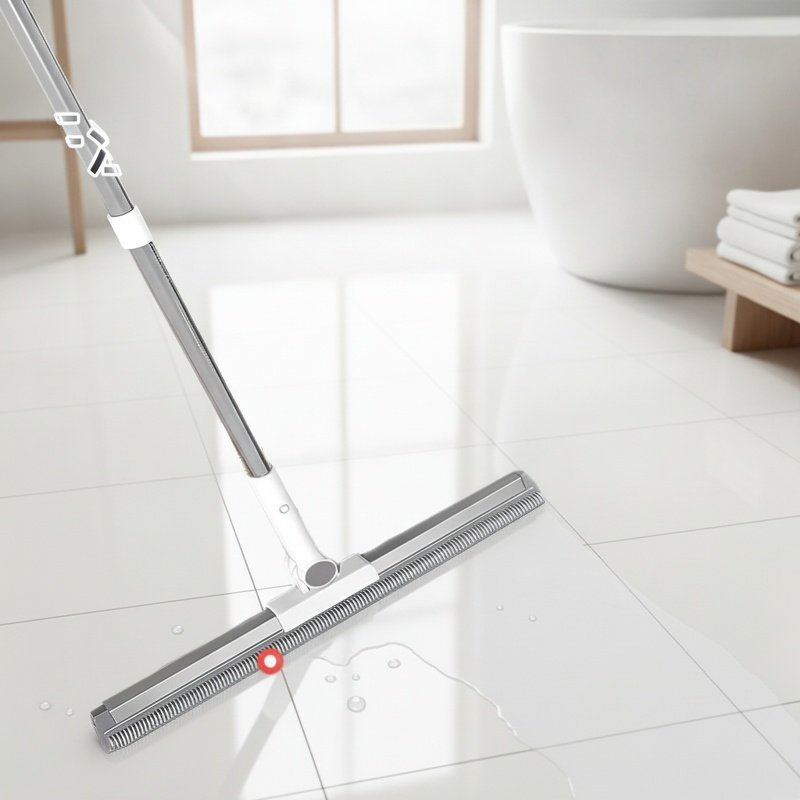 Bodenwischer mit ergonomischem Griff auf Fliesenboden