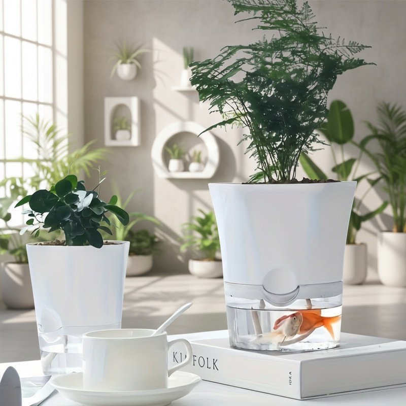 Pot de fleurs hydroponique auto-absorbant pour paresseux
