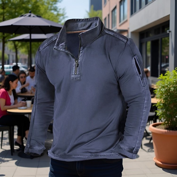 Set de hombre de jersey sólido con cuello alto casual