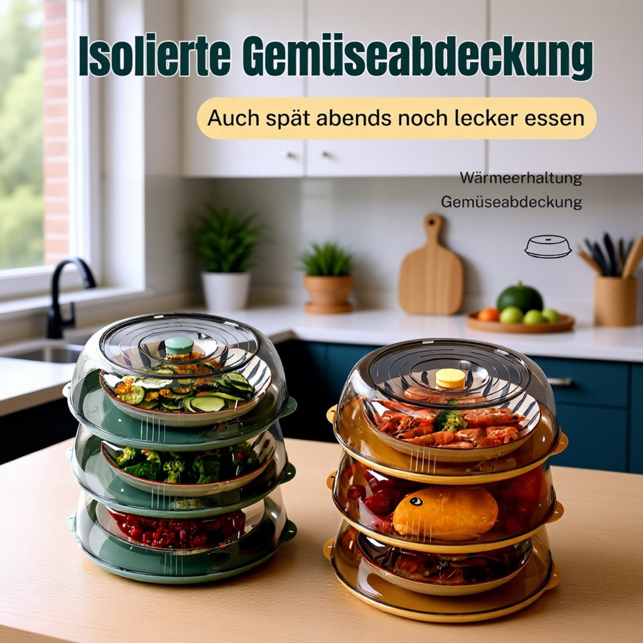 Haushalts-Speisendeckel mit Wärmeschutz und Staubschutz