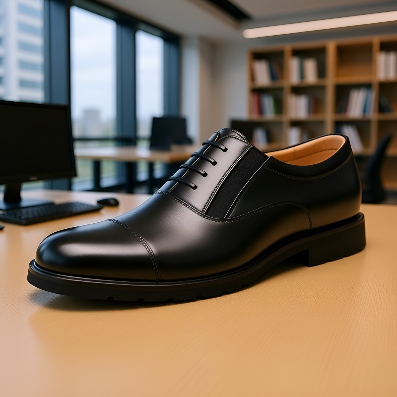 ビジネス・メンズ・トリプル・ポインテッド・ワーク・シューズ トリプル・ジョイント・フォーマル・シューズ カジュアルな革靴のつま先