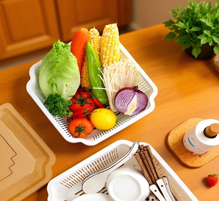 Cesta coladora para arroz de uso familiar