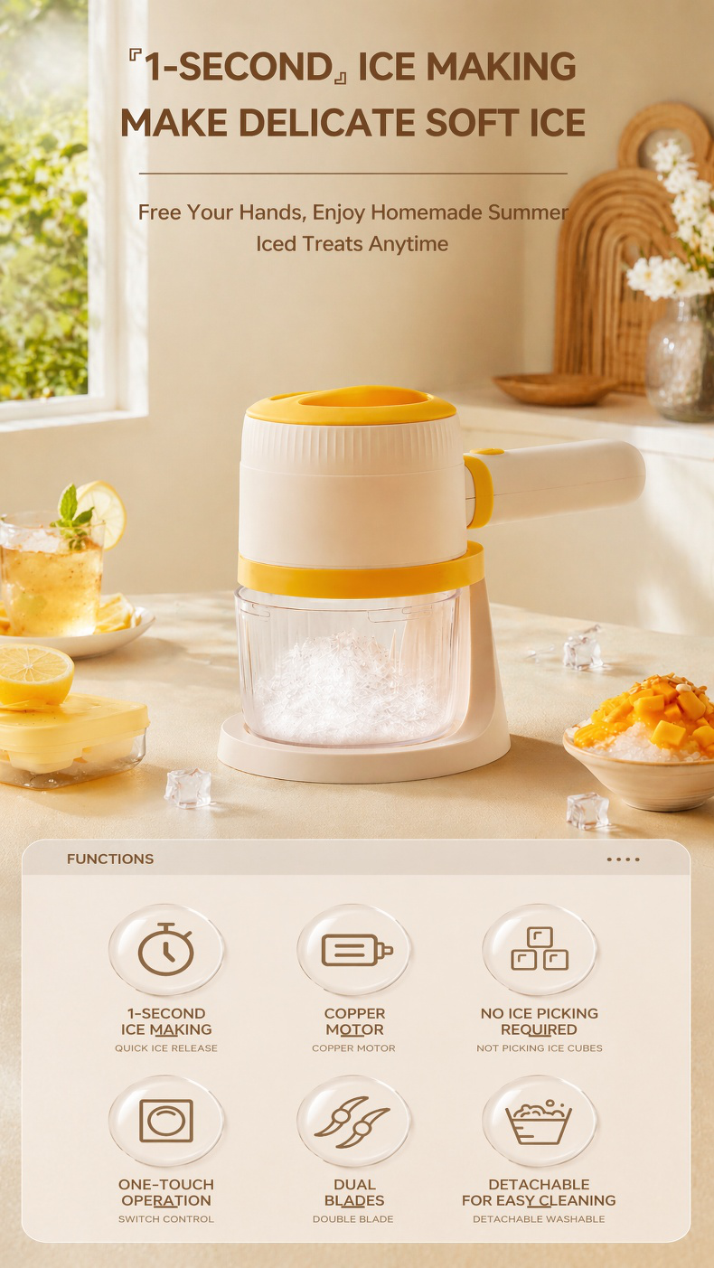 Household Electric Ice Shaver appliance on kitchen counter